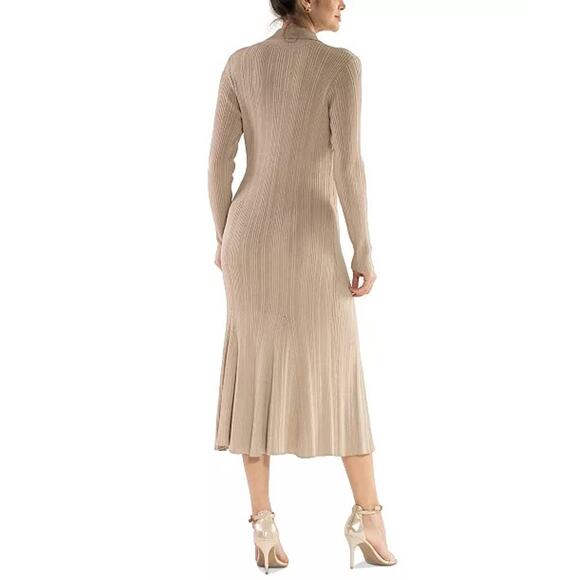 Julia Jordan women’s Ribbed Long-Sleeve Collared Midi Dress Size Small NWT - Picture 2 of 8